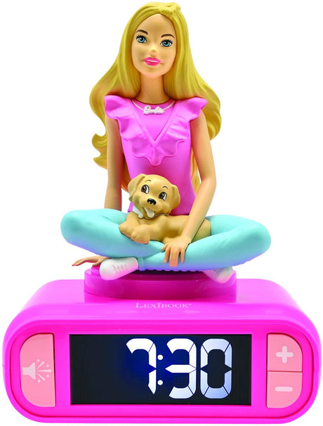 Lexibook Digitalwecker mit 3D-Barbie, Nachtlicht und Soundeffekten