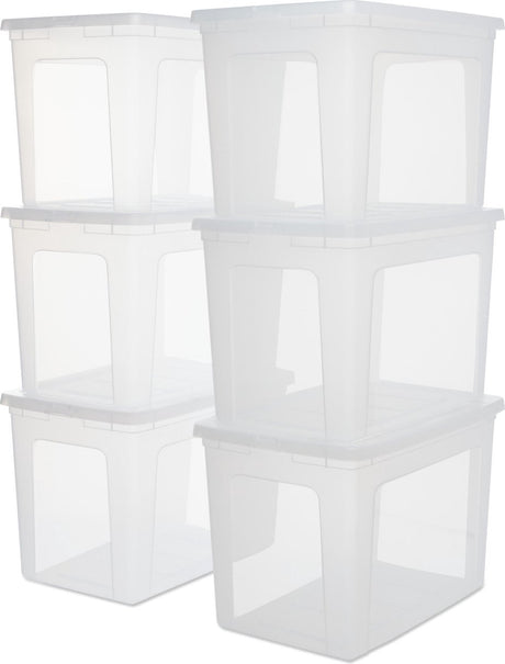 Iris clearbox opbergbox - 70l - kunststof - transparant - set van 6