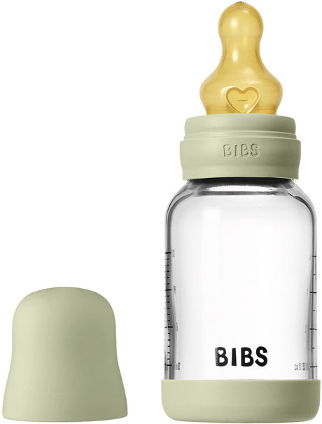 Bibs-Flasche – langsamer Durchfluss – 120 ml – Glaslatex – Salbei