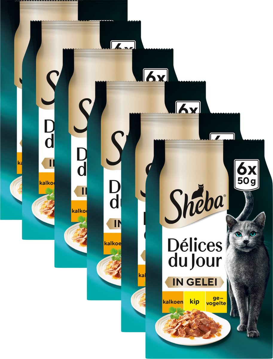Sheba Katzenfutter – Delices du Jour – Geflügelauswahl in Gelee – Nassfutter – 36 x 50 g