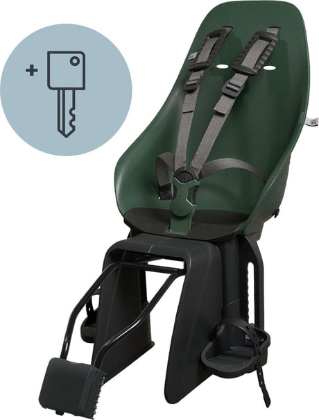 Urban Iki Bio-Fahrradsitz hinter Ta-Ke-Trägermontage – Mosu Green Bincho Black