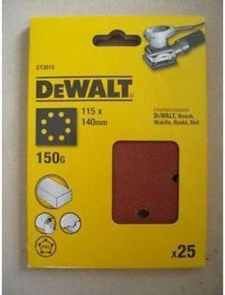 Dewalt Zubehör Schleifpapier 1 4, 115 x 140 mm (D26420), perforiert, K150 – DT3015-QZ