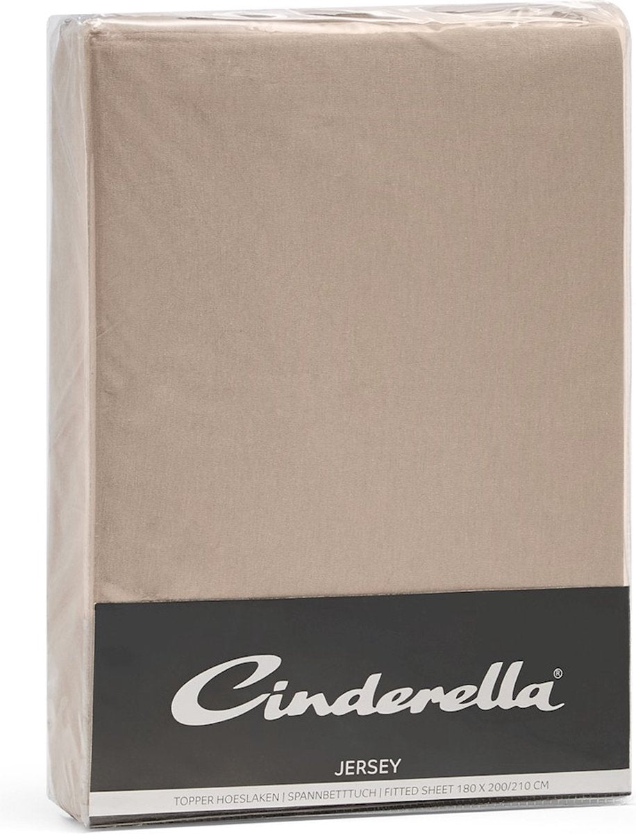 Cinderella hoeslaken jersey topper 15 cm - taupe - 160x200 210