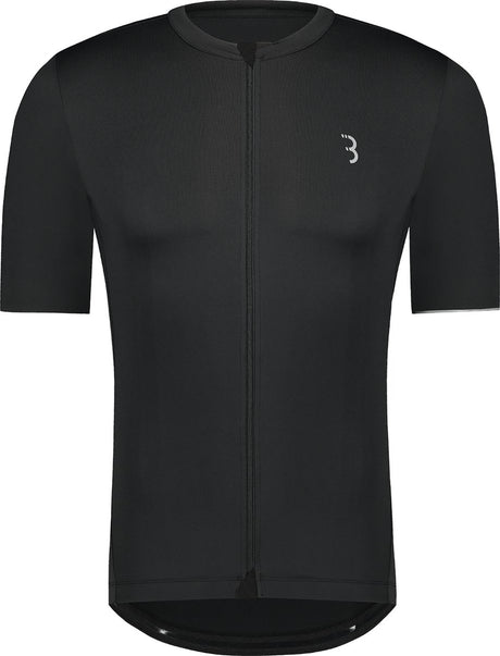 Bbb cycling essence fietsshirt heren korte mouw - 15-25 °c - ademend mtb en wielrenshirt met 3 achterzakken - zwart