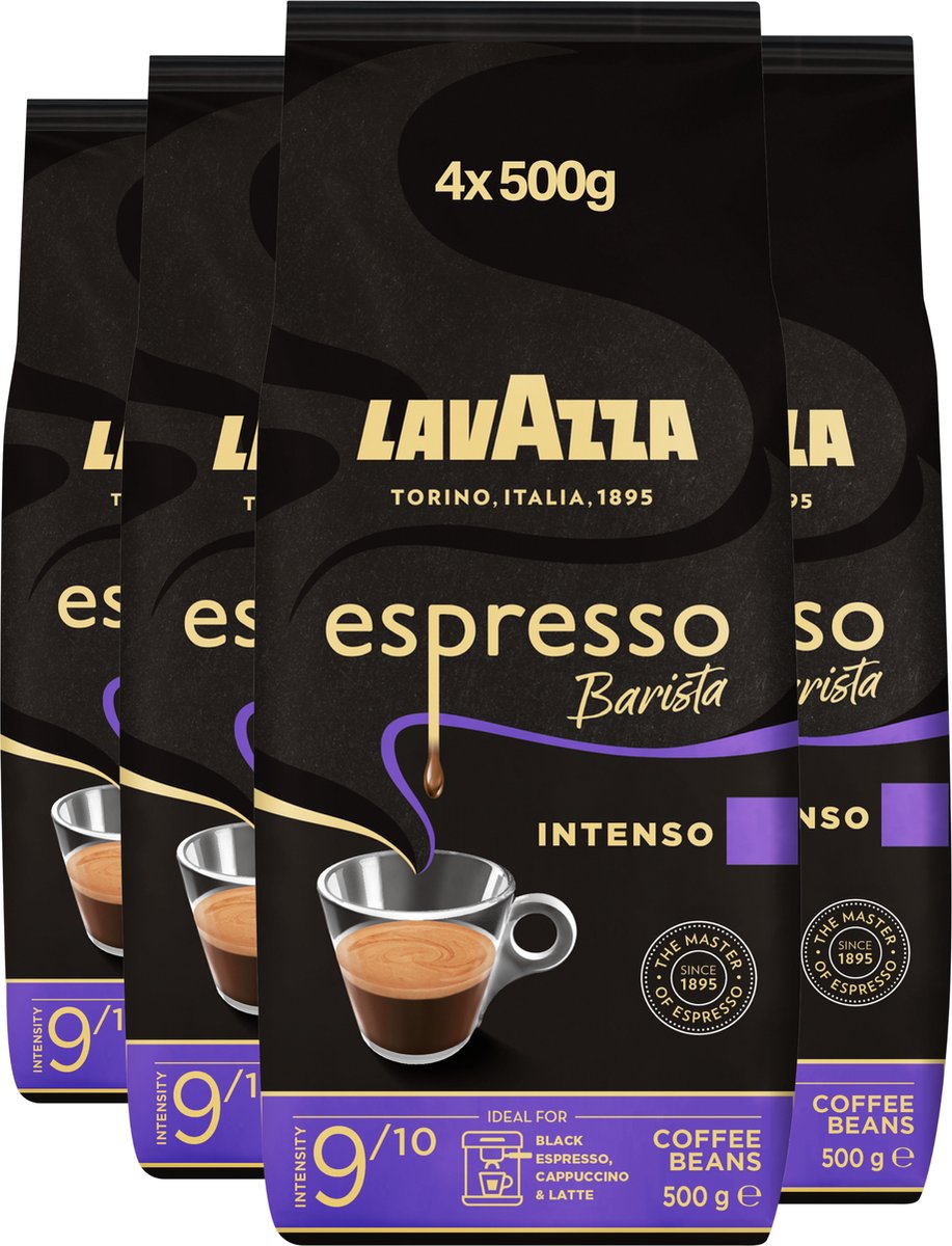 Lavazza espresso barista intenso koffiebonen - koffie blend van robusta en arabica bonen - intensiteit 9 10 - 4 x 500 gram