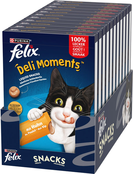 Felix Deli Moments – Katzensnack flüssig – Huhn – 44 x 10 g