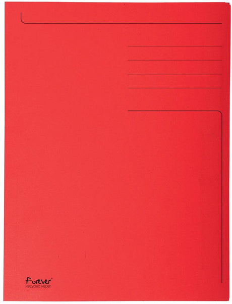 Exacompta 50x forever® bedrukte map met 3 kleppen - 280gm2 - 24,5x35 cm voor folio - rood - 449003e