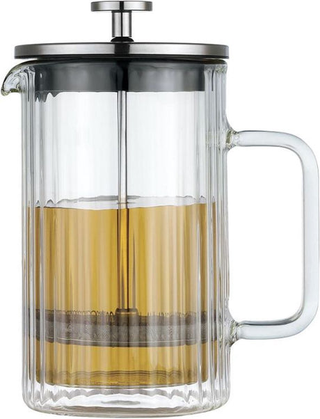 Klausberg Kaffee-Teebereiter - Glas - 0,6l - Kolben-Teepresse | Teekocher| Teekocher| French Press für Kaffee und Tee