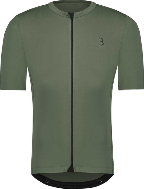 Bbb cycling essence fietsshirt heren korte mouw - 15-25 °c - ademend mtb en wielrenshirt met 3 achterzakken - olijf groen
