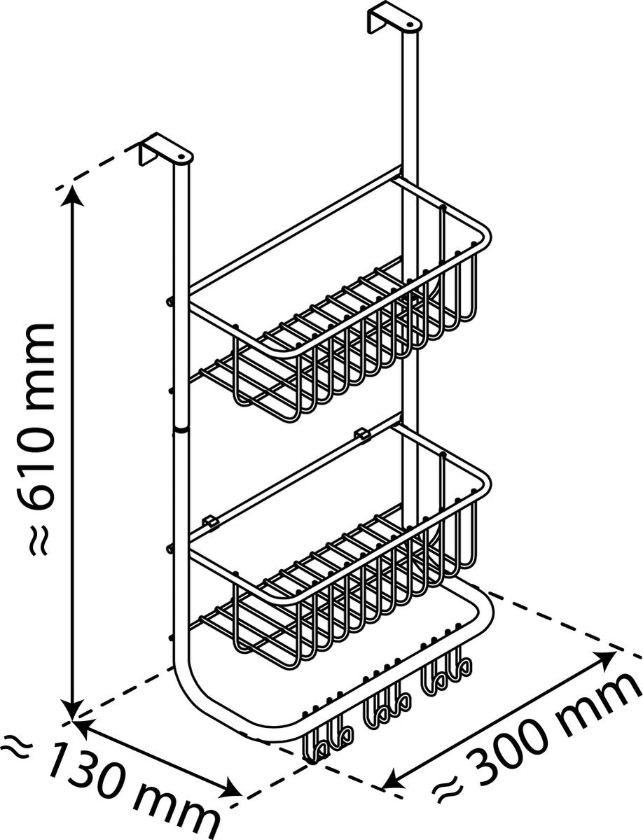EiSl Wall Rack 30,5x13x62 cm Matte Silber -gepflegt