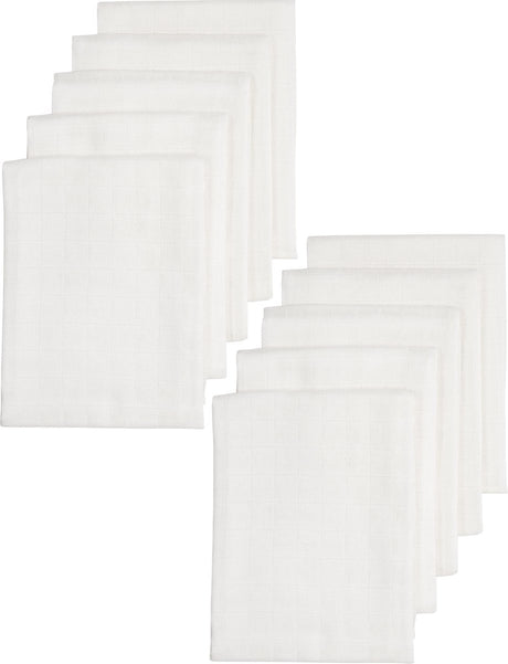 Meyco Baby Uni hydrophile Tücher – 10er-Pack – weiß – 70 x 70 cm