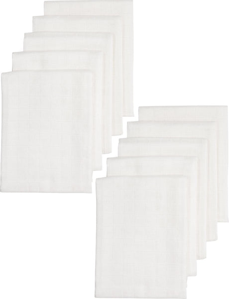 Meyco Baby Uni hydrophile Tücher – 10er-Pack – Bio – Weiß – 80 x 80 cm