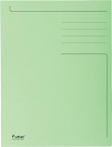 Exacompta 50x Forever® bedruckte Mappe mit 3 Klappen – 280 gm2 – 24 x 32 cm für A4 – Grasgrün – 448013e