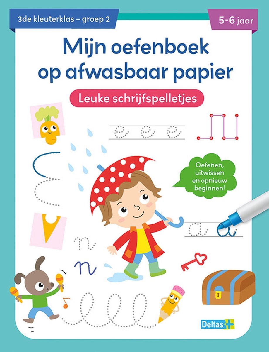 Deltas Schulheft aus waschbarem Papier, lustige Schreibspiele (5-6 J.)