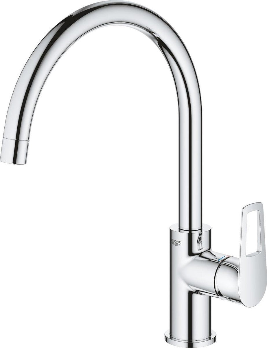 Grohe bauloop Küchenarmatur – hoher Auslauf – 360° Schwenkbereich – Chrom