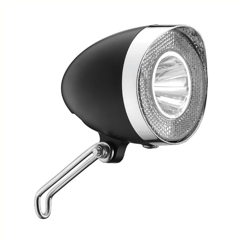 Union led koplamp retro 40 lux met aan uit auto schakelaar. zwart