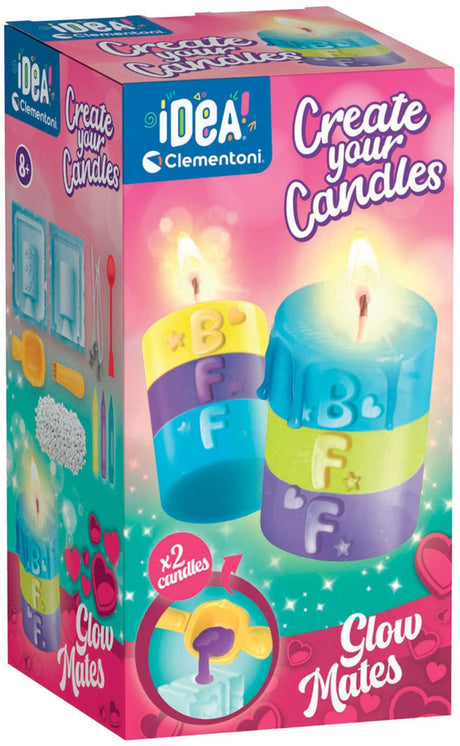Clementoni create your Candles Glow Mates – Hobbypaket Kerzenherstellung – Kerzenbasteln für Kinder – Bastelpaket für Mädchen und Jungen ab 8 Jahren