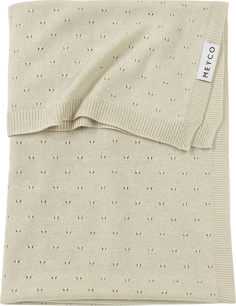Meyco baby ajour ledikant deken - bamboe - soft sand - 100x150cm - 0.3 tog
