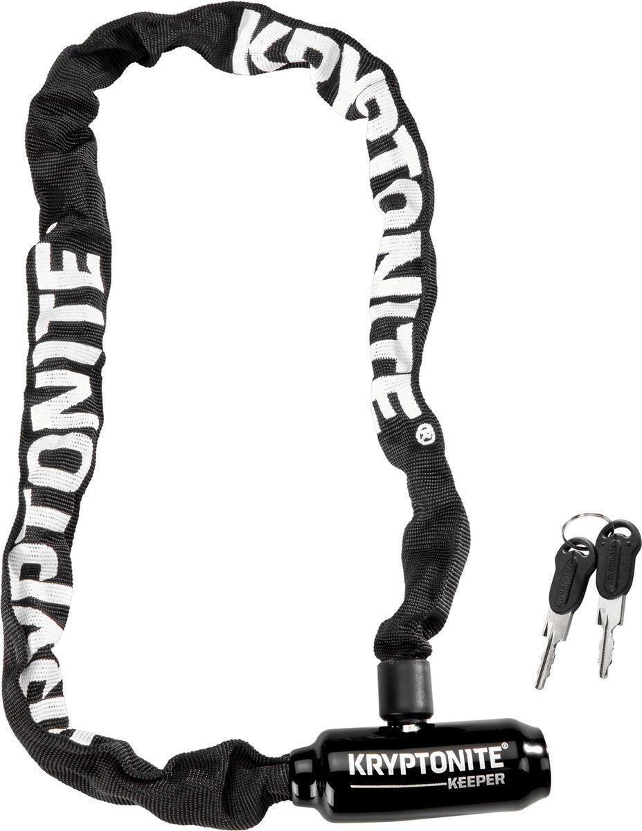 Kryptonite Keeper 585 Kette mit integriertem Schloss – Fahrradkettenschloss – Fahrradschloss mit Kette Elektrofahrrad – 85 cm – Stahl – Schwarz