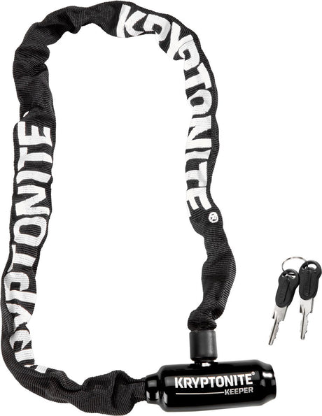 Kryptonite Keeper 585 Kette mit integriertem Schloss – Fahrradkettenschloss – Fahrradschloss mit Kette Elektrofahrrad – 85 cm – Stahl – Schwarz