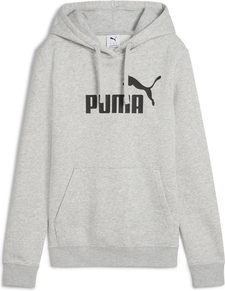 Puma ess Nr. 1 Logo Hoodie FL Damen-Sportpullover – Hellgrau meliert