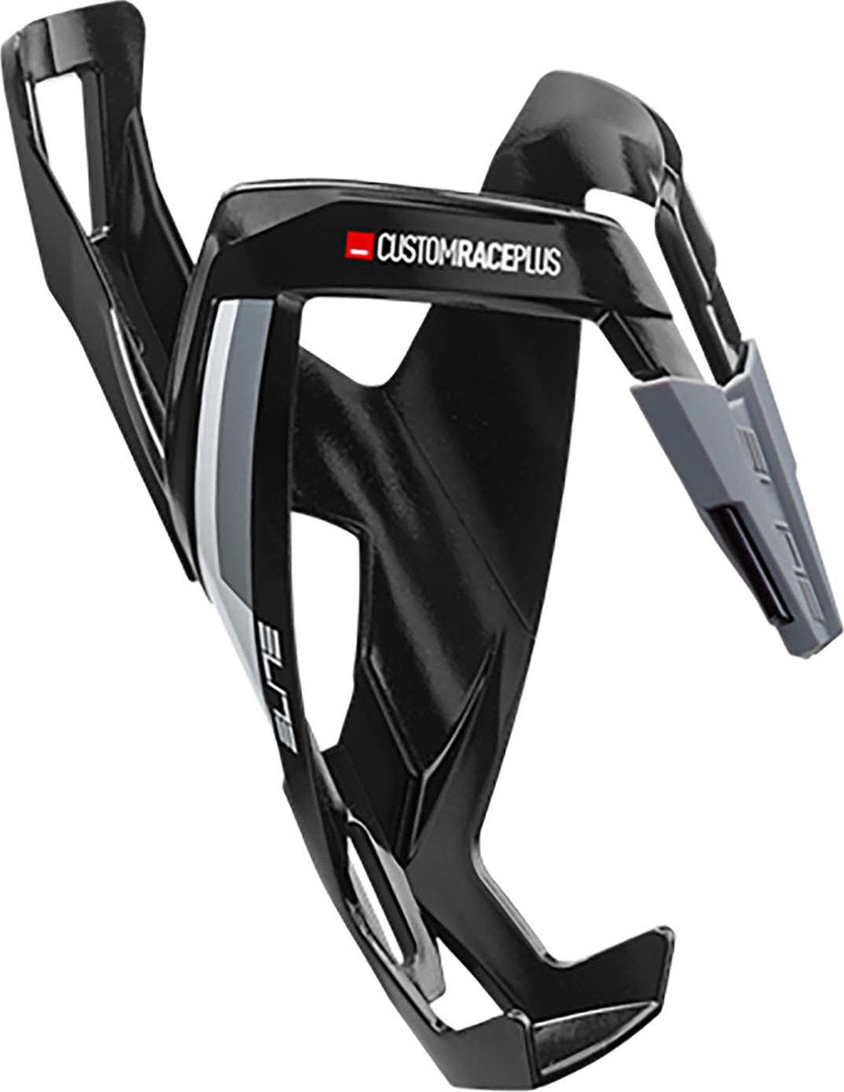 Elite Flaschenhalter Custom Race Plus Schwarz mit weißerer Grafik