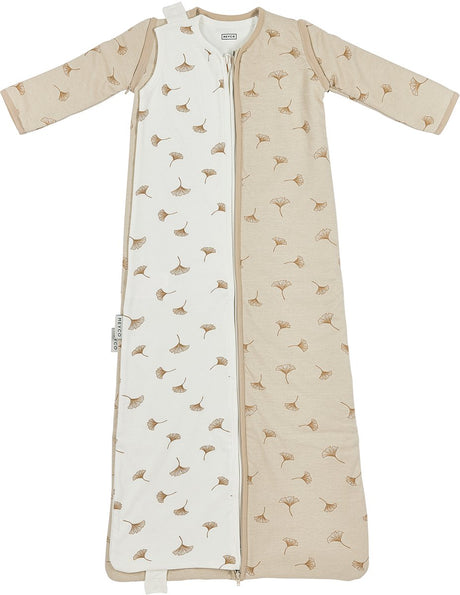 Meyco Baby Studio Collection Ginkgo Babyschlafsack 4 Seasons Deluxe – Soft Sand – 3,0 Tog