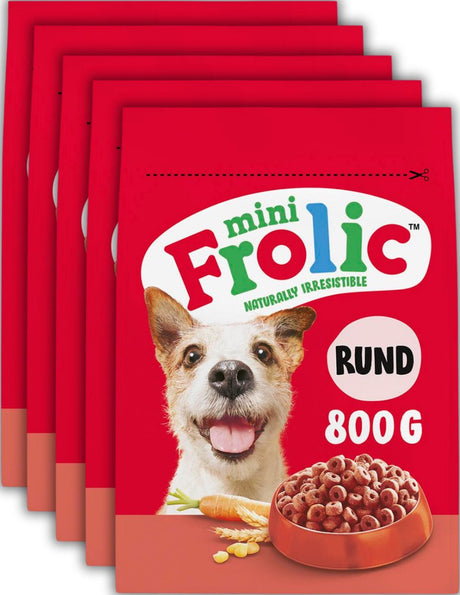 Frolic Mini-Hundefutter – komplettes Trockenfutter – Rind – 5 x 800 g