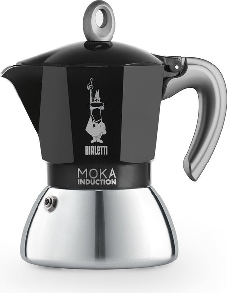 Bialetti Moka Induktion schwarzer Perkolator – 4 Tassen – 150 ml – geeignet für Induktion