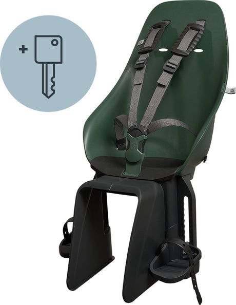 Urban Iki Bio-Fahrradsitz hinter Ta-Ke-Trägermontage – Mosu Green Bincho Black