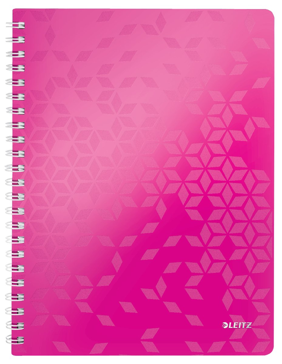 Leitz wow A4-Notizbuch mit Spiralbindung – 80 Blatt – liniert – FSC-zertifiziert – Rosa