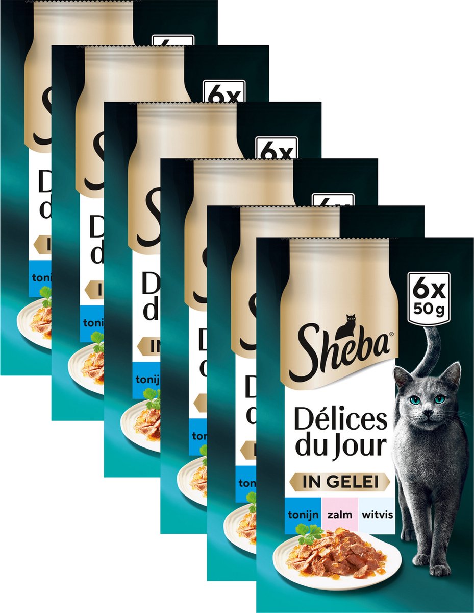 Sheba Katzenfutter – Delices du Jour – Lachs-Thunfisch in Gelee – 36 x 50 g