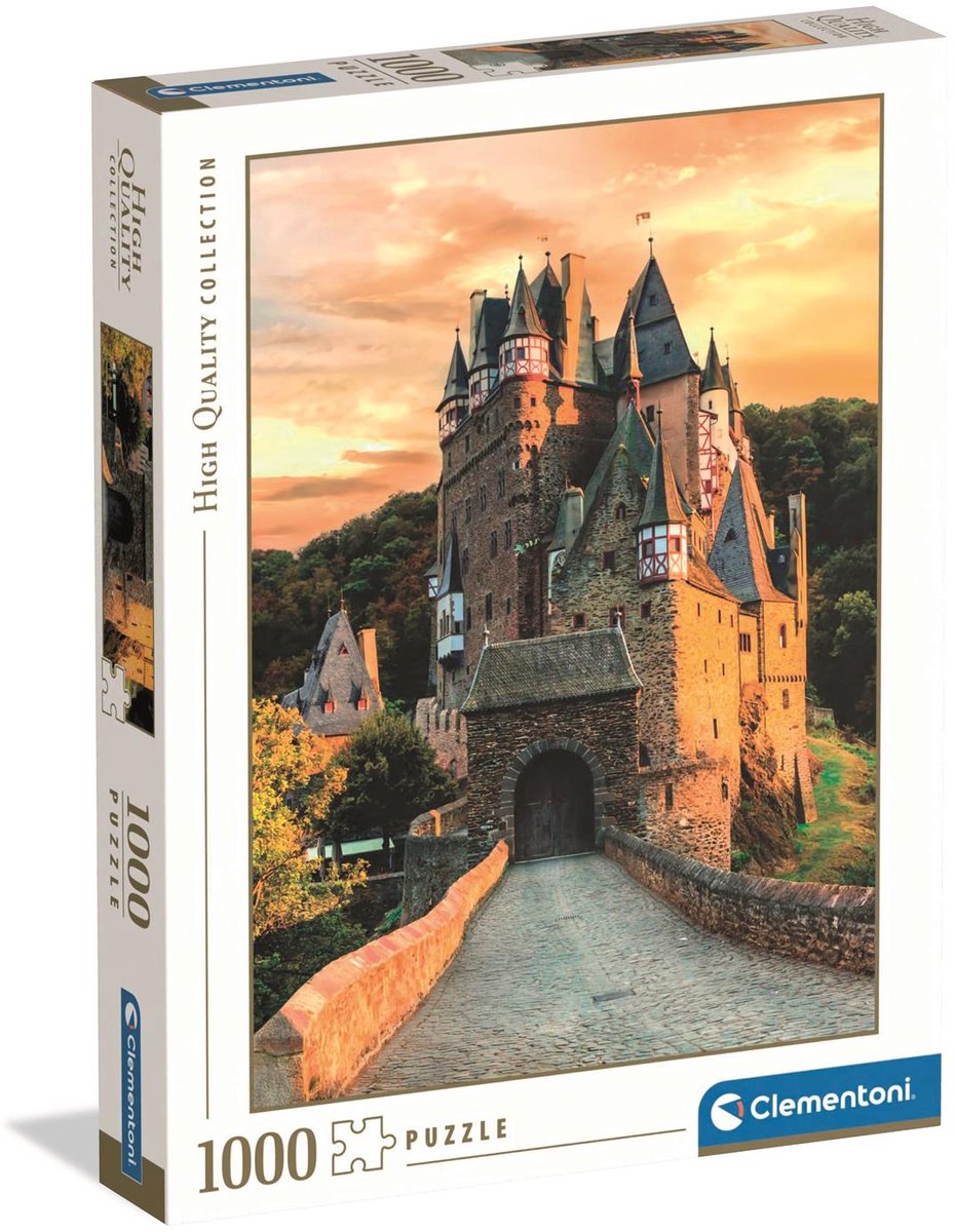Ty Clementoni Goldene Stunde auf der Burg Eltz – Burgpuzzle 1000 Teile Erwachsene – Puzzle HQC hochwertige Kollektion ab 12 Jahren