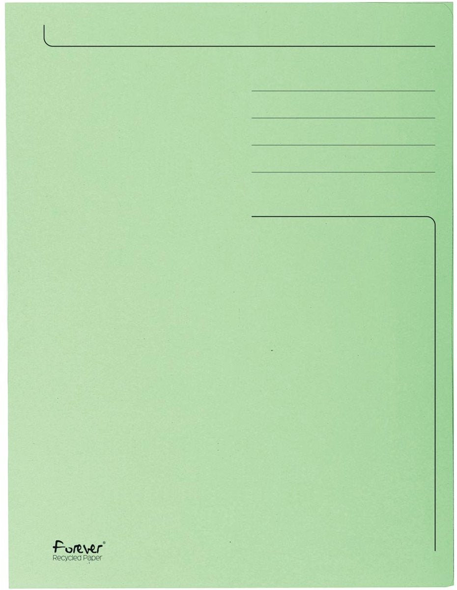 Exacompta 50x Forever® bedruckte Mappe mit 3 Klappen – 280 gm2 – 24,5 x 35 cm für Folio – Grasgrün – 449013e