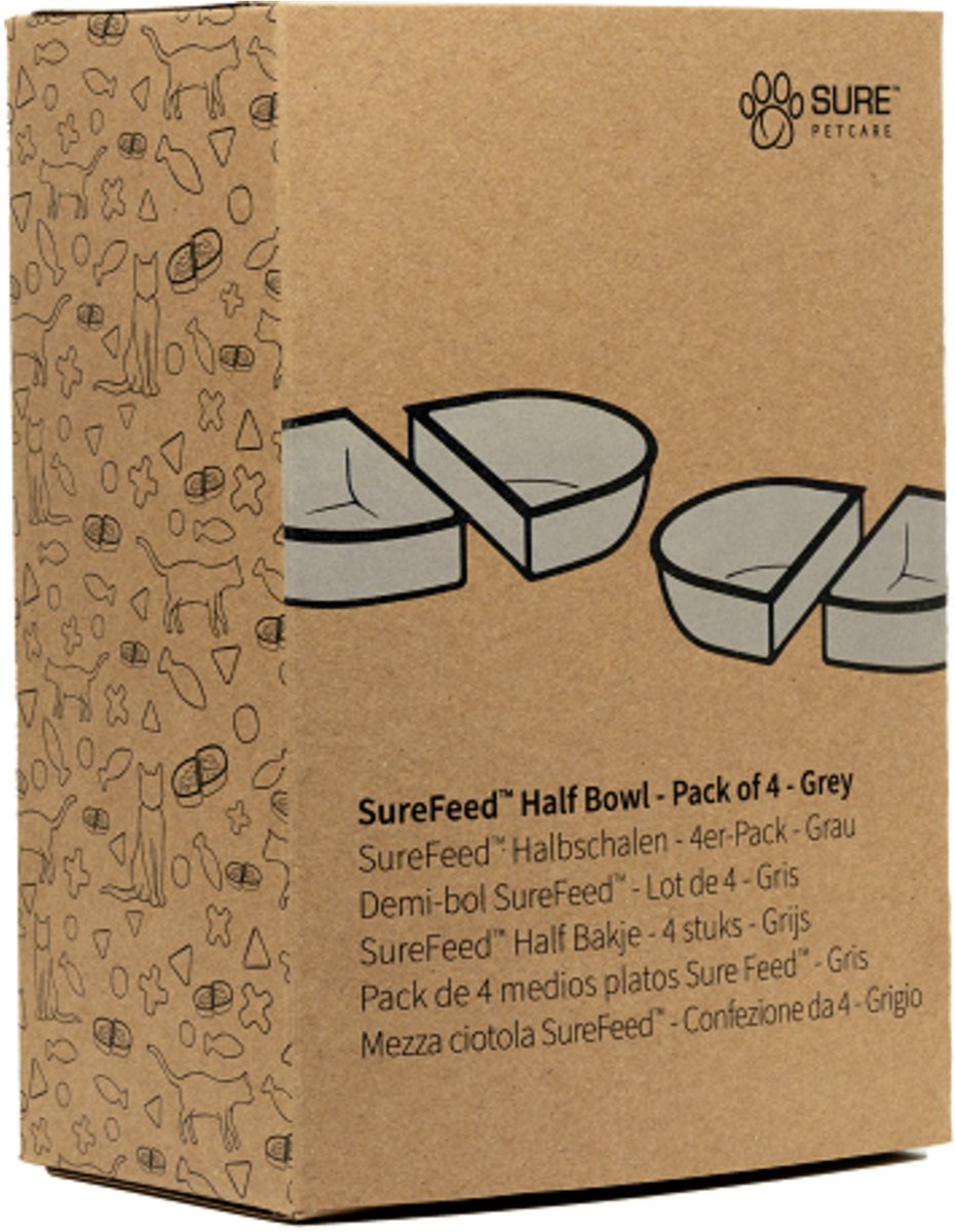 Surefeed half bakje - kattenvoerbak - grijs