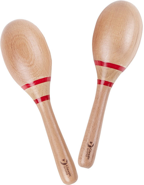 Klassisches Maracas-Musikinstrument aus Holz für Kinder.