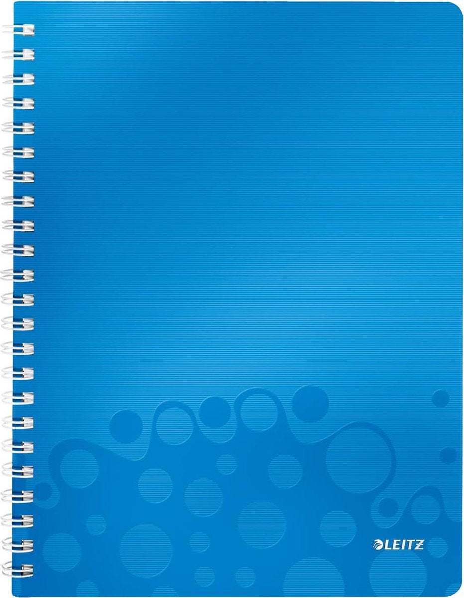 Leitz Wow Spiralgebundenes A4-Notizbuch – 80 Blatt – liniert – FSC-zertifiziert – Blau