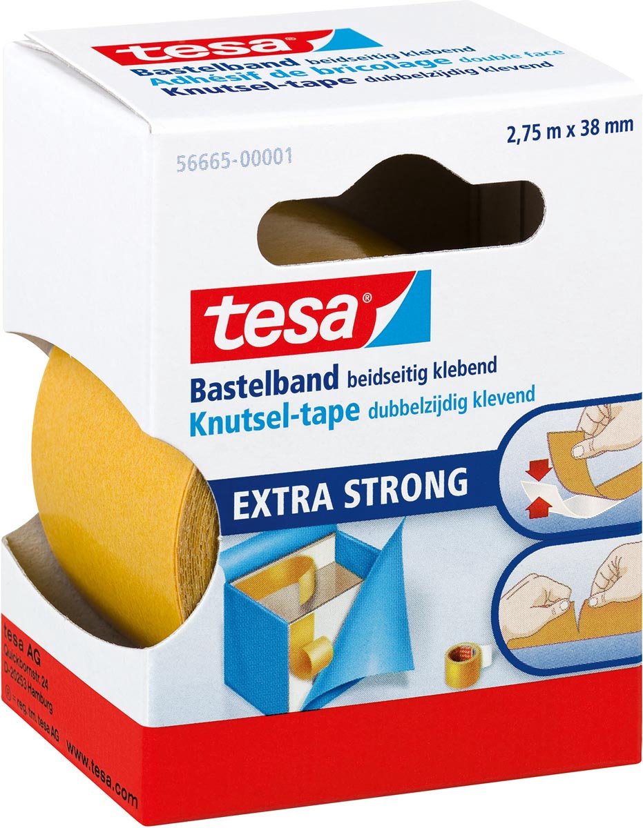 Tesa extra stark 56665-00001-01 doppelseitiges Klebeband Bastelband transparent (L x B) 2,75 m x 38 mm 1 Stück
