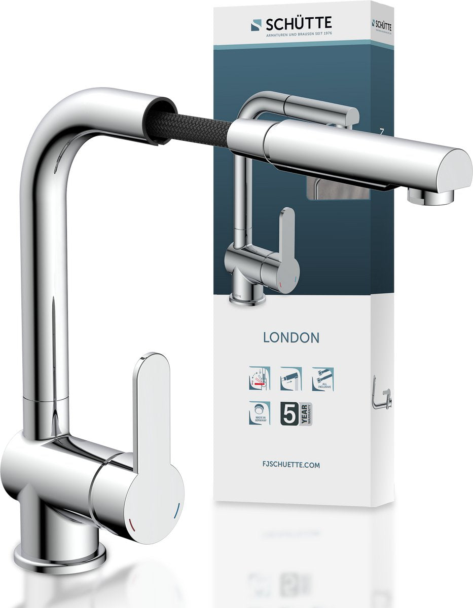 Schütte Eenknops Mixer London Chrom -gelenkt