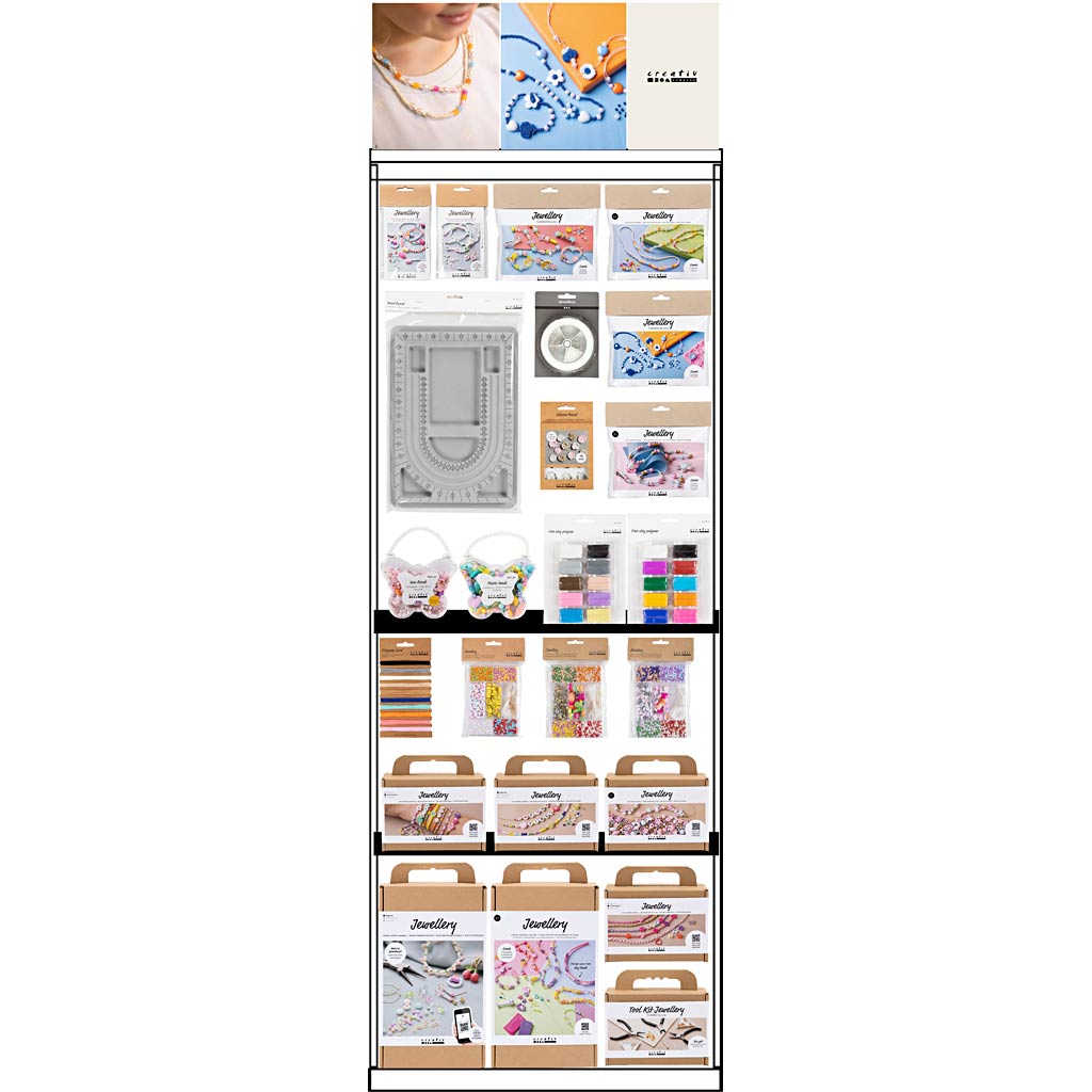 Creativ Company Bodendisplay, montiert, Kategorie, Schmuck, Kinder, H: 1580 mm, L: 600 mm, B: 400 mm, 106 Stück. 1 Stück