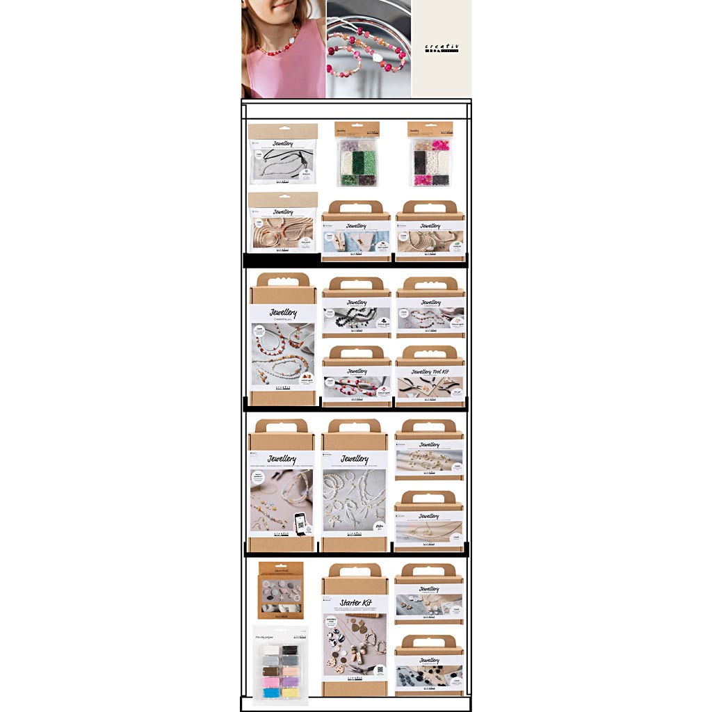 Creativ Company Bodendisplay, unmontiert, Heldenschmuck, Erwachsene, H: 1580 mm, L: 600 mm, B: 400 mm, 88 Einheiten. 1 Stück