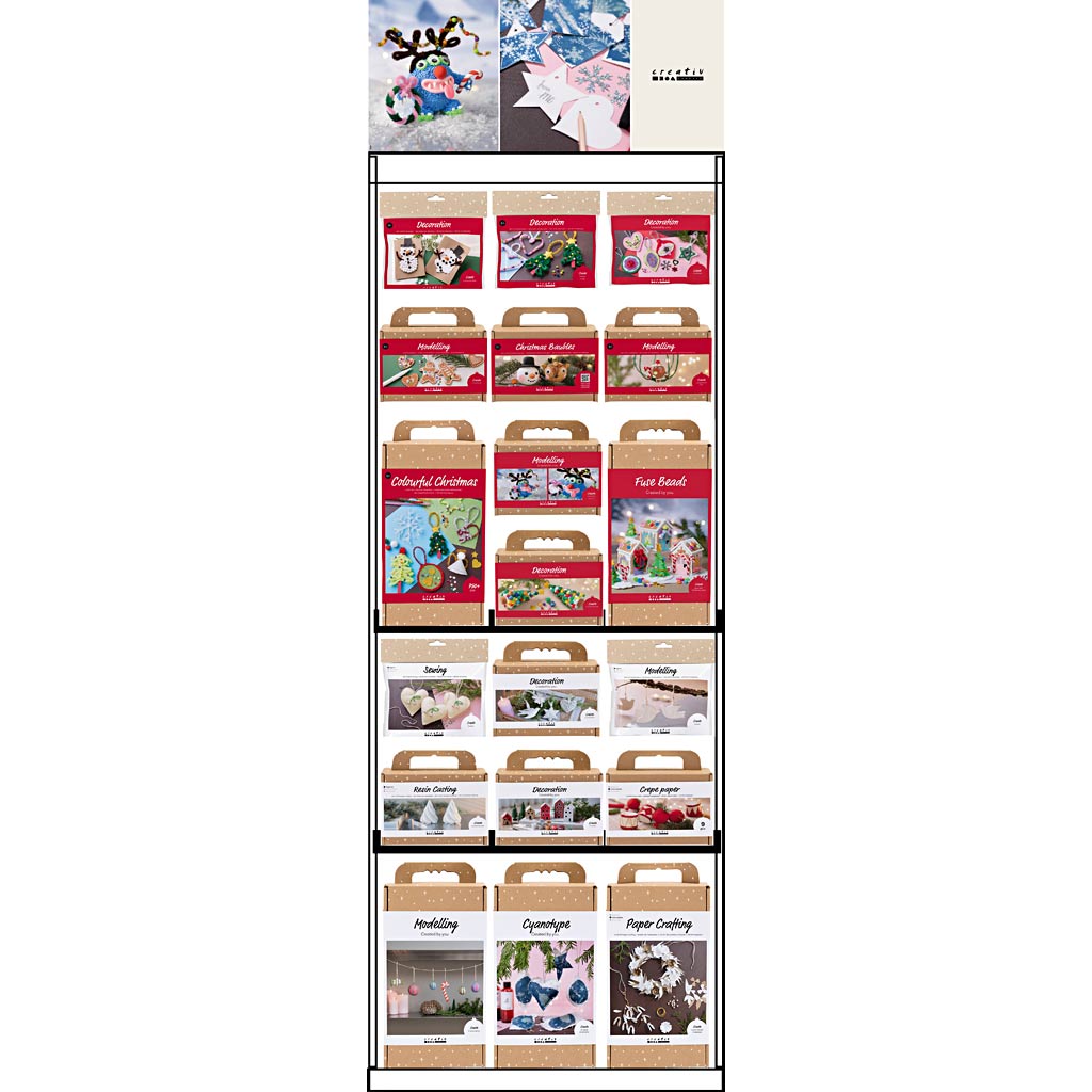 Creativ Company Bodendisplay, unmontiert, Held Weihnachten, Erwachsene und Kinder, H: 1580 mm, L: 600 mm, B: 400 mm, 86 Einheiten. 1 Stück