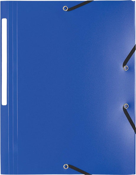 Exacompta Elasto-Ordner A4, aus PP, 3 Klappen und Gummizug blau 10 Stück
