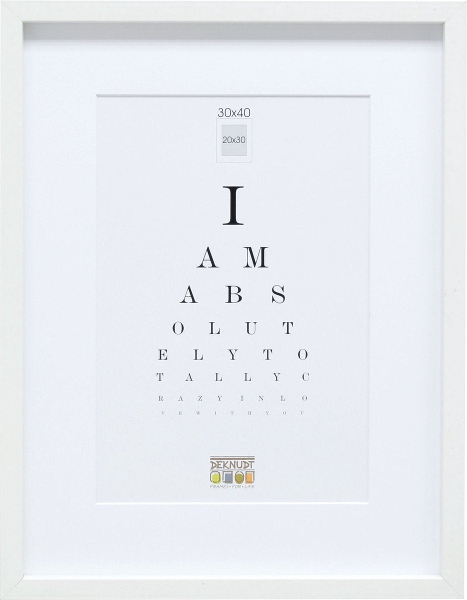 Deknudt frames fotolijst - wit met passe-partout - 20x30 cm 30x40 cm