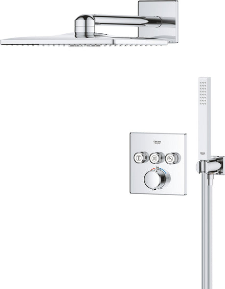 Grohe Präzisions-Smartcontrol-Einbauduschsystem – quadratisch – Chrom