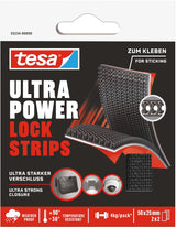 Tesa klittenband ultra power lock strips zelfklevend extreem sterk weerbestendig – 4 stuks (2 paar) 50x25mm