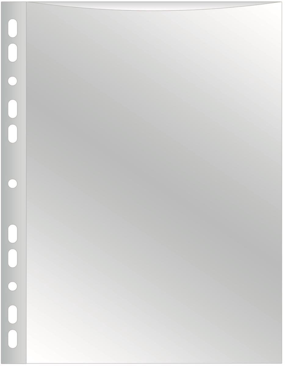 Q-connect perforierte Showtasche 11-Loch-Perforation | kristallklar | 75 Mikrometer | Packung mit 10 Stück