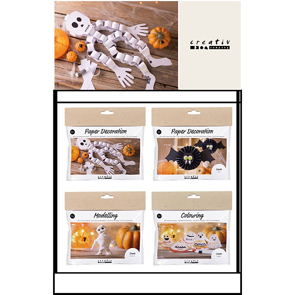 Creativ Company kleines Thekendisplay, Kategorie, Halloween, Kinder, H: 458 mm, T: 322 mm, B: 416 mm, 48 Stück. 1 Stück