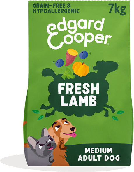 Edgard Cooper Adult Hundefutter für mittelgroße Hunde, frisches Lamm, 7 kg, getreidefreie und hypoallergene Rezeptur mit natürlichen Zutaten, perfekte Ballaststoffbalance