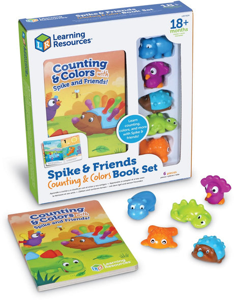 Lernressourcen, pädagogisches Buch „Spike und Freunde“ zum Ausmalen und Zählen aus Pappe. - 3+